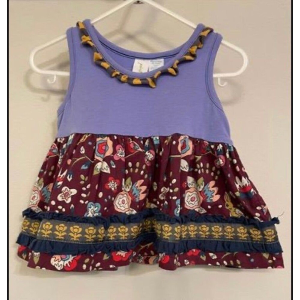 Matilda Jane MJ Purple & Flower Baby Girl Toddler Tunic Dress, Size 12 months